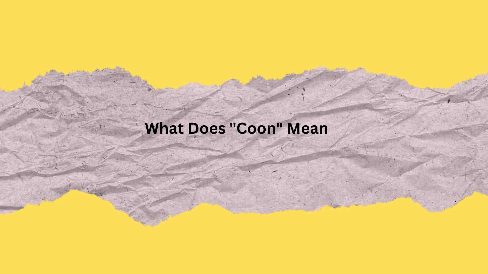 What Does "Coon" Mean