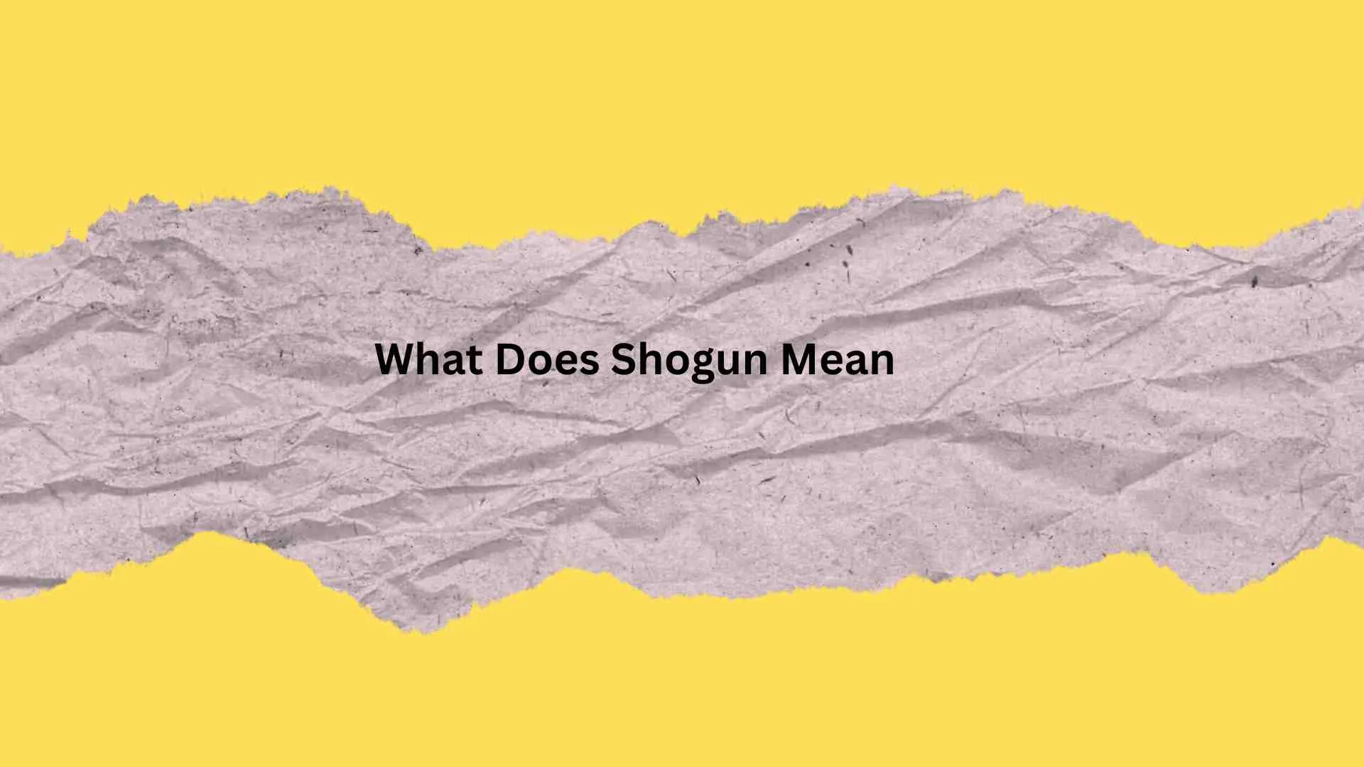 What Does Shogun Mean