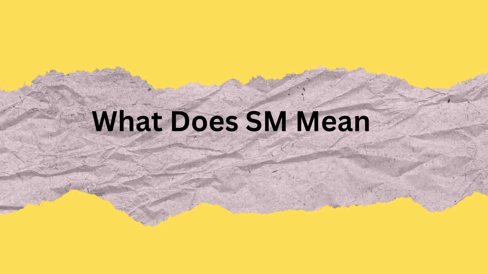 What Does SM Mean